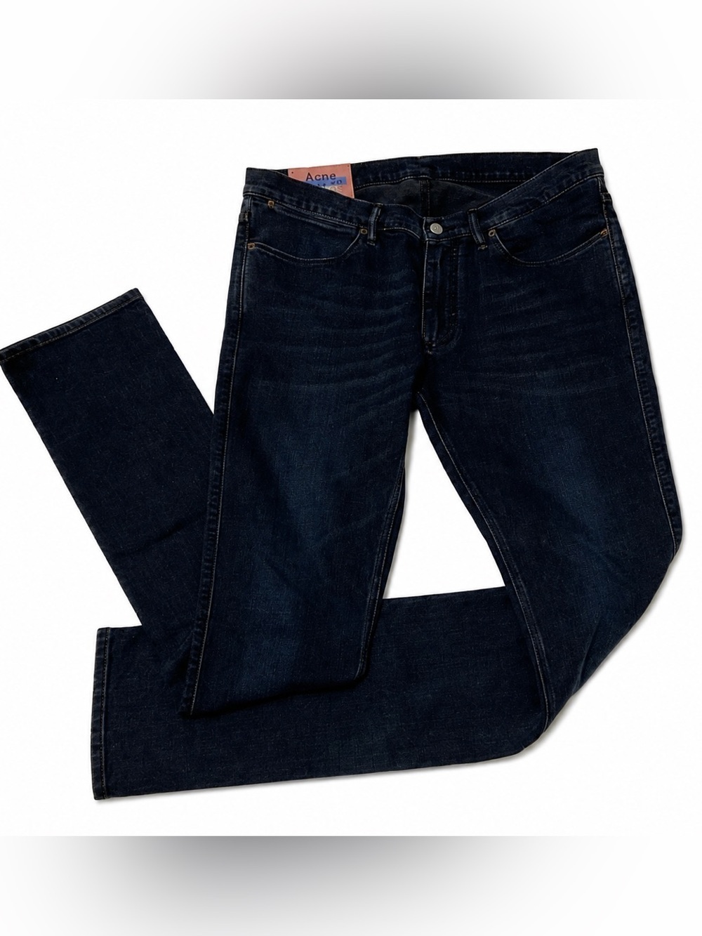 ACNE STUDIO MEN’S BLUE BLACK KONST FLORAGATAN 13 STOCKHOLM JEANS.SIZE-34/34